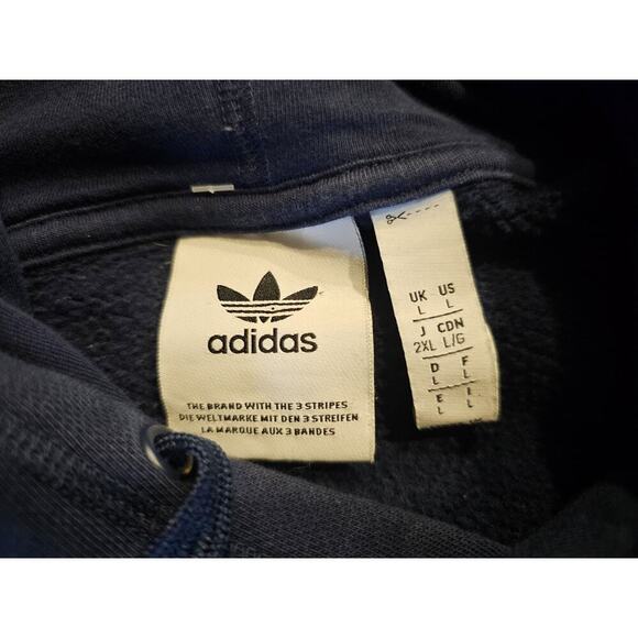 ADIDAS VRCT Hoodie Night Indigo Mens Sz Large Big Logo Navy Blue - Picture 3 of 8